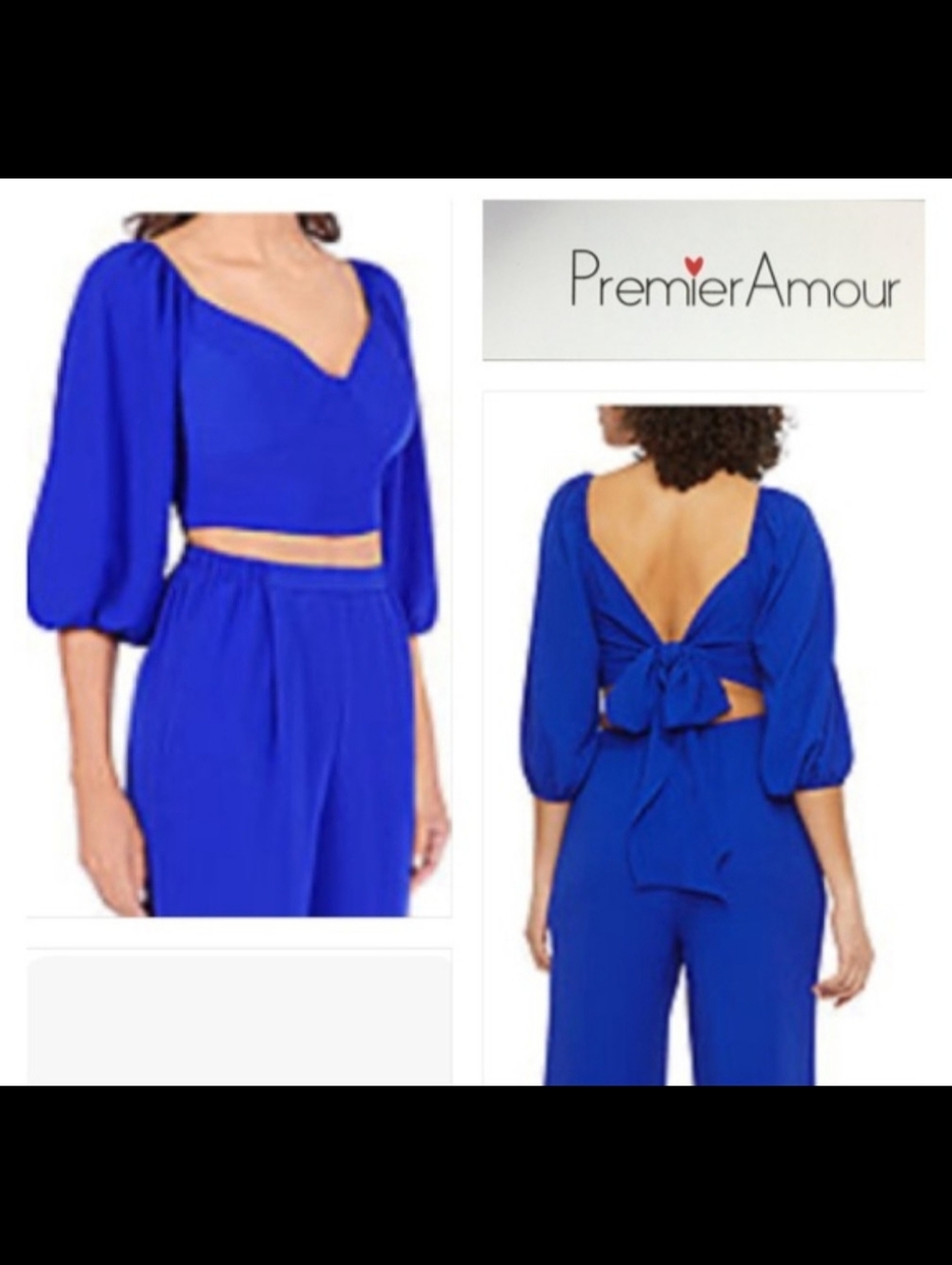 3/$25 Cobalt Blue Tie-Back Crop Top